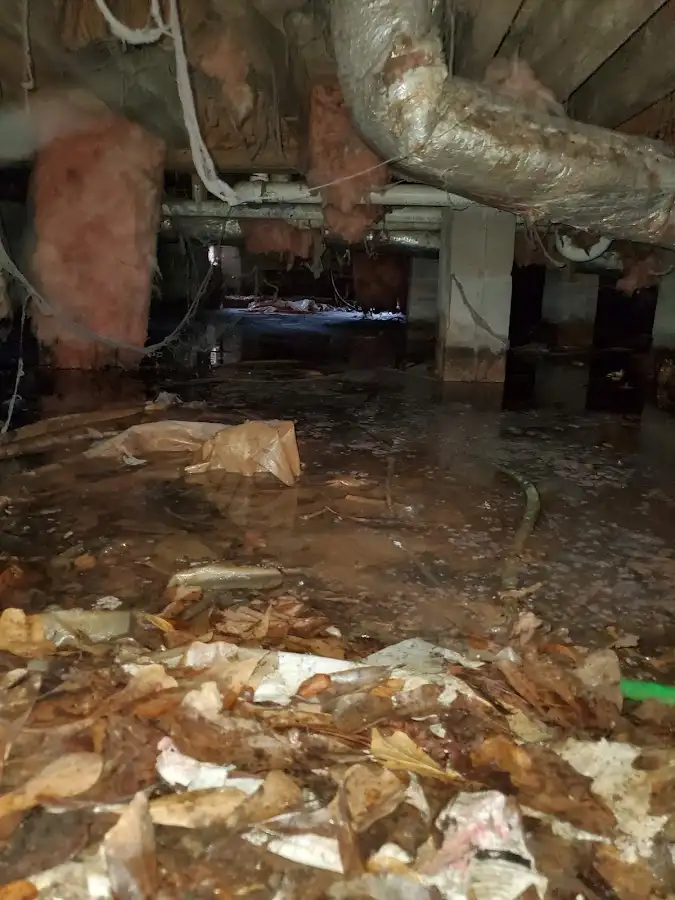 Crawl space flood assessment for Commercial Water Damage Restoration in Corona de Tucson